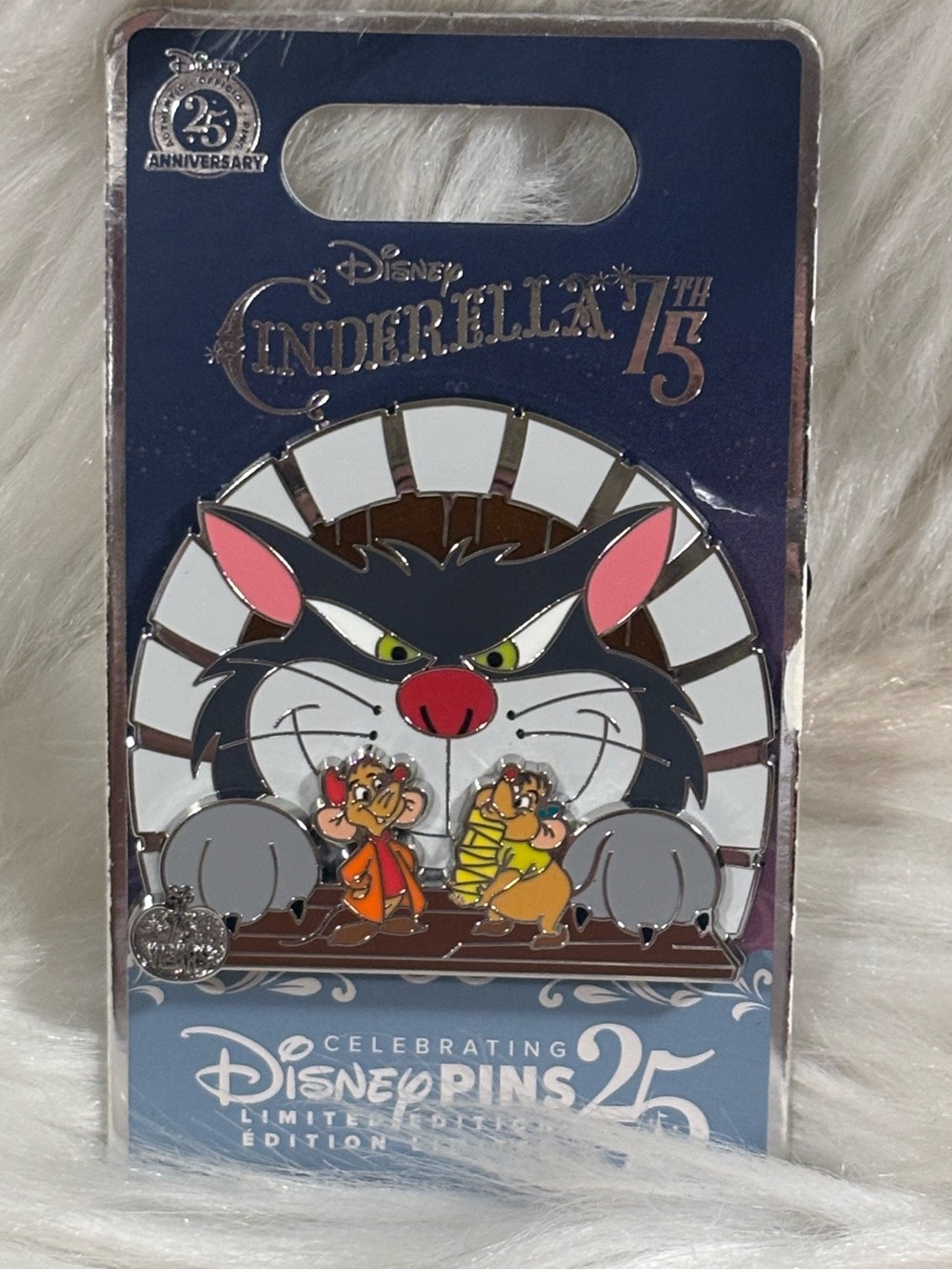 2025 Disney Cinderella 75th Anniversary Lucifer Cat with Jaq & Gus LE 4000 Pin